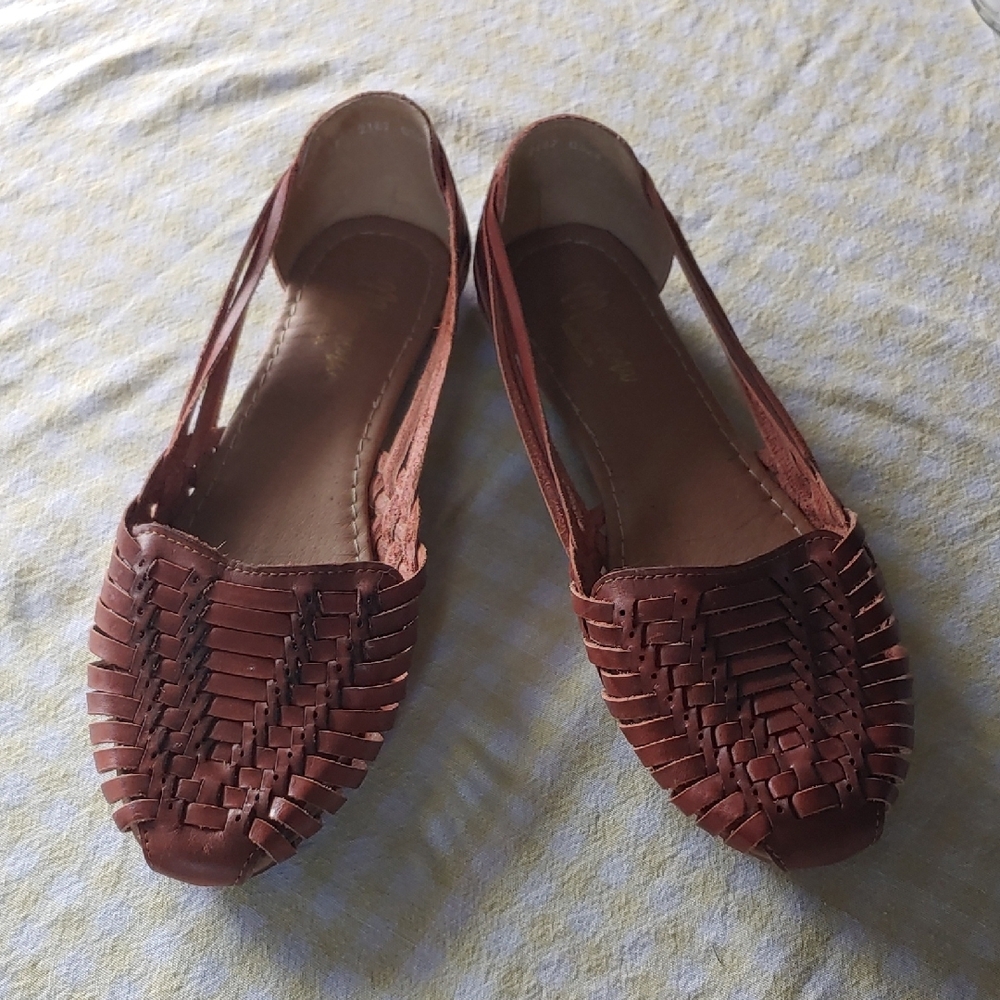 Women's Brown Woven Flats